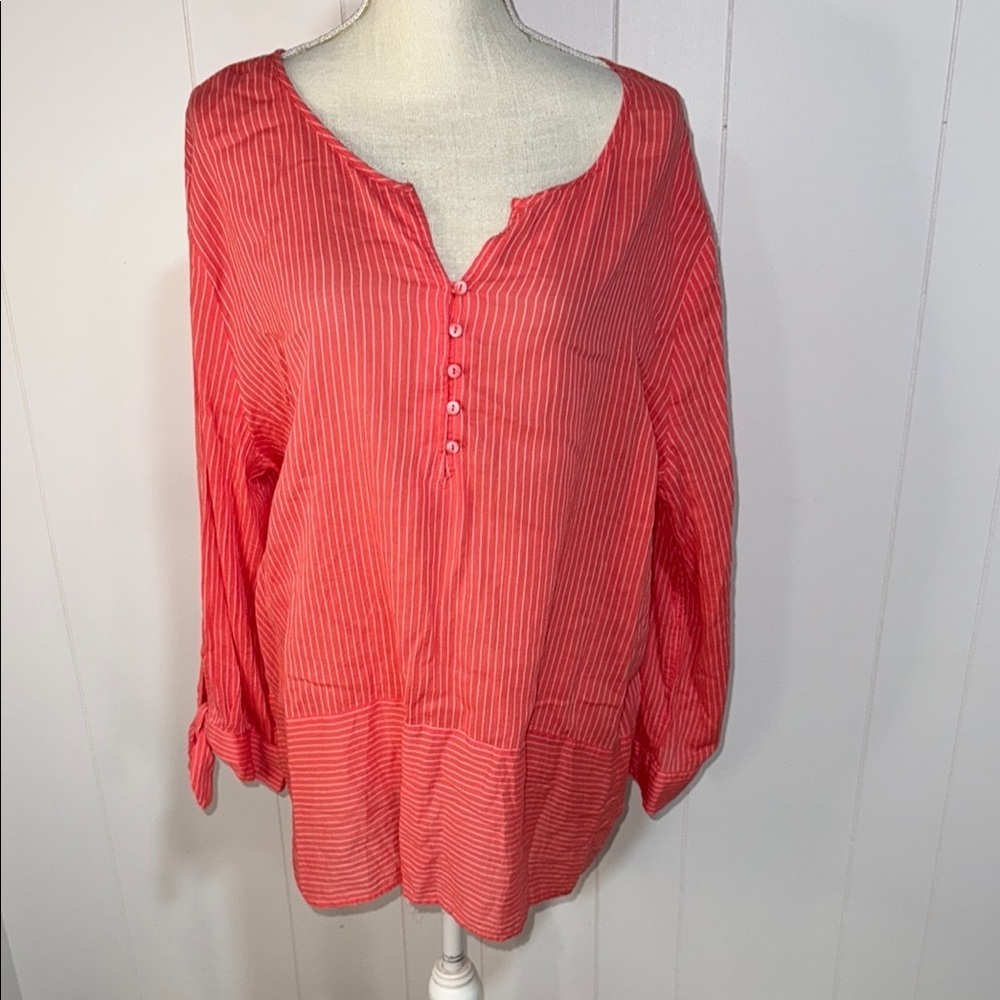 Liz Claiborne Pink Relaxed Buttoned Blouse
